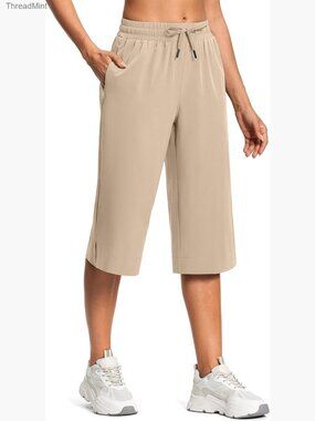 Plus Size Wide Leg Capri Pants Lightweight Quick Dry Sweatpants Hiking